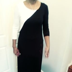 MAXI WHITE AND BLACK DRESS